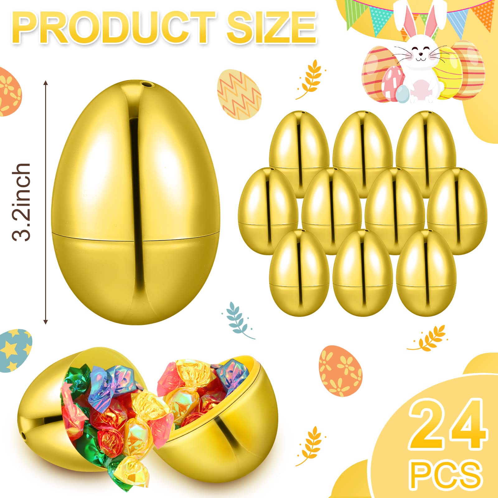 Amazon.co.jp: Leitee (レイティー) 24個 充填可能 イースターエッグ